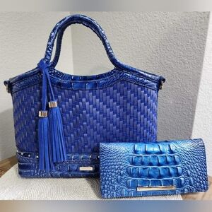 EUC Brahmin Vista Blue El Dorado Small Elaine & Vista Blue Ady Set